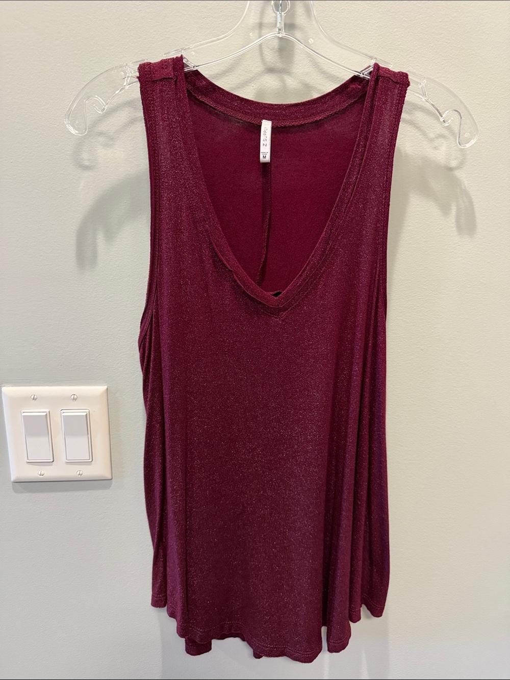 Sleeveless V-Neck Sparkle Tank Top - Burgundy - Z Supply